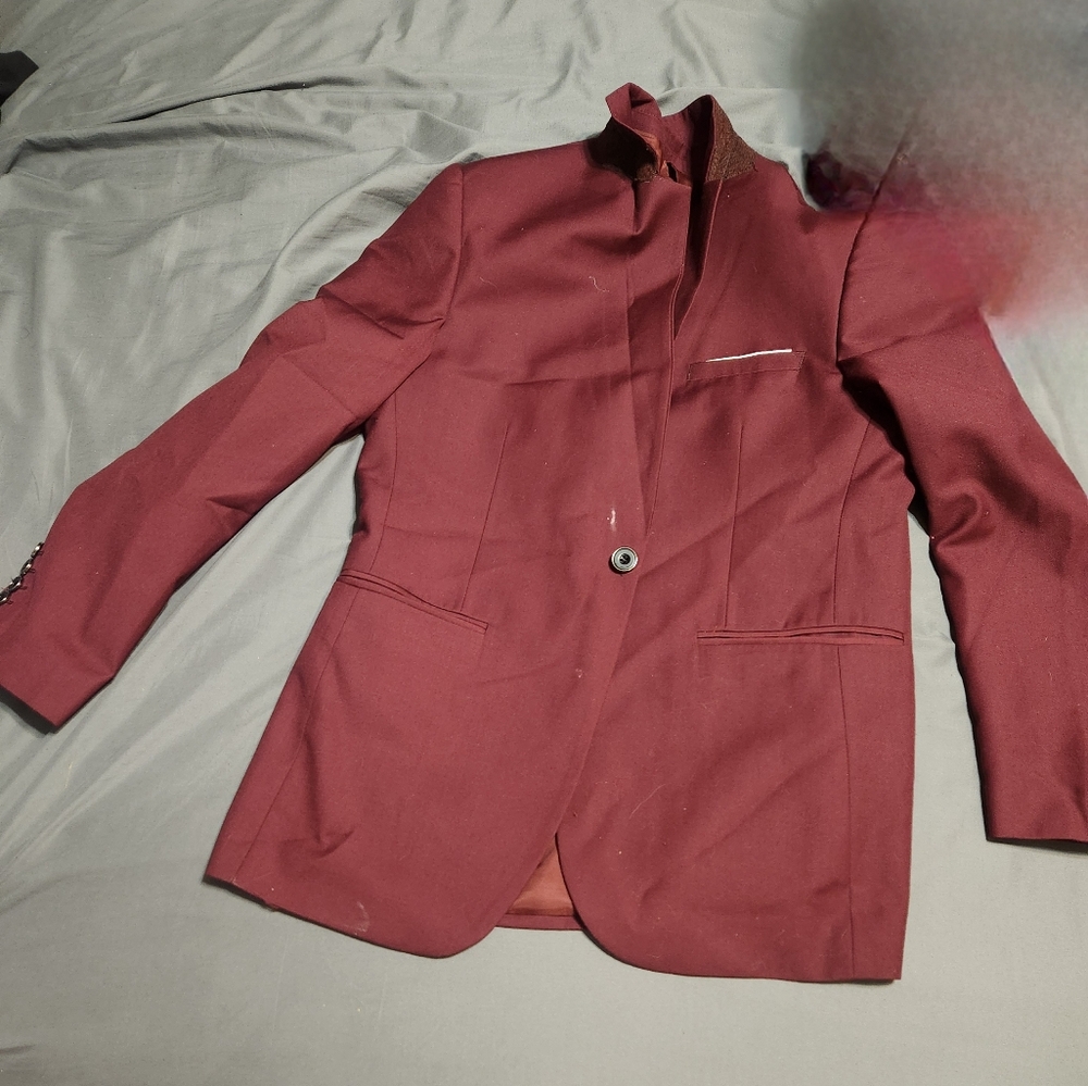 Red Suit jacket and pants size xtra Small